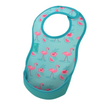 BIBETTA Babete Recolhe Papa Turquesa Flamingos BIBETTA Babete Recolhe Papa Turquesa Flamingos