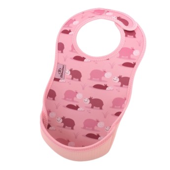BIBETTA Babete Recolhe Papa Rosa Hipopótamos BIBETTA Babete Recolhe Papa Rosa Hipopótamos