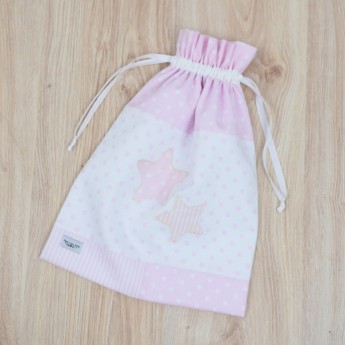 Saco Plastificado no Interior Be Star Patchwork Rosa Bebé Saco Plastificado no Interior Be Star Patchwork Rosa Bebé