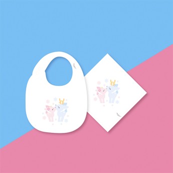 Mime O Seu Bebé Conjunto Fralda + Babete ''Baby Deer'' Mime O Seu Bebé Conjunto Fralda + Babete ''Baby Deer''