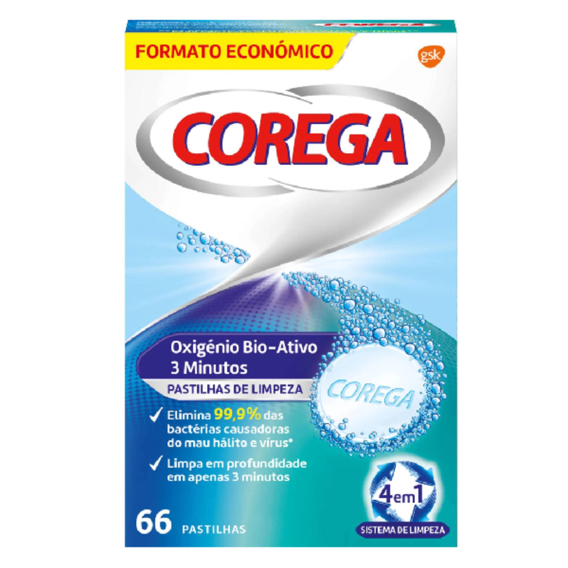 Corega Oxignio Bio-Ativo Pastilhas De Limpeza