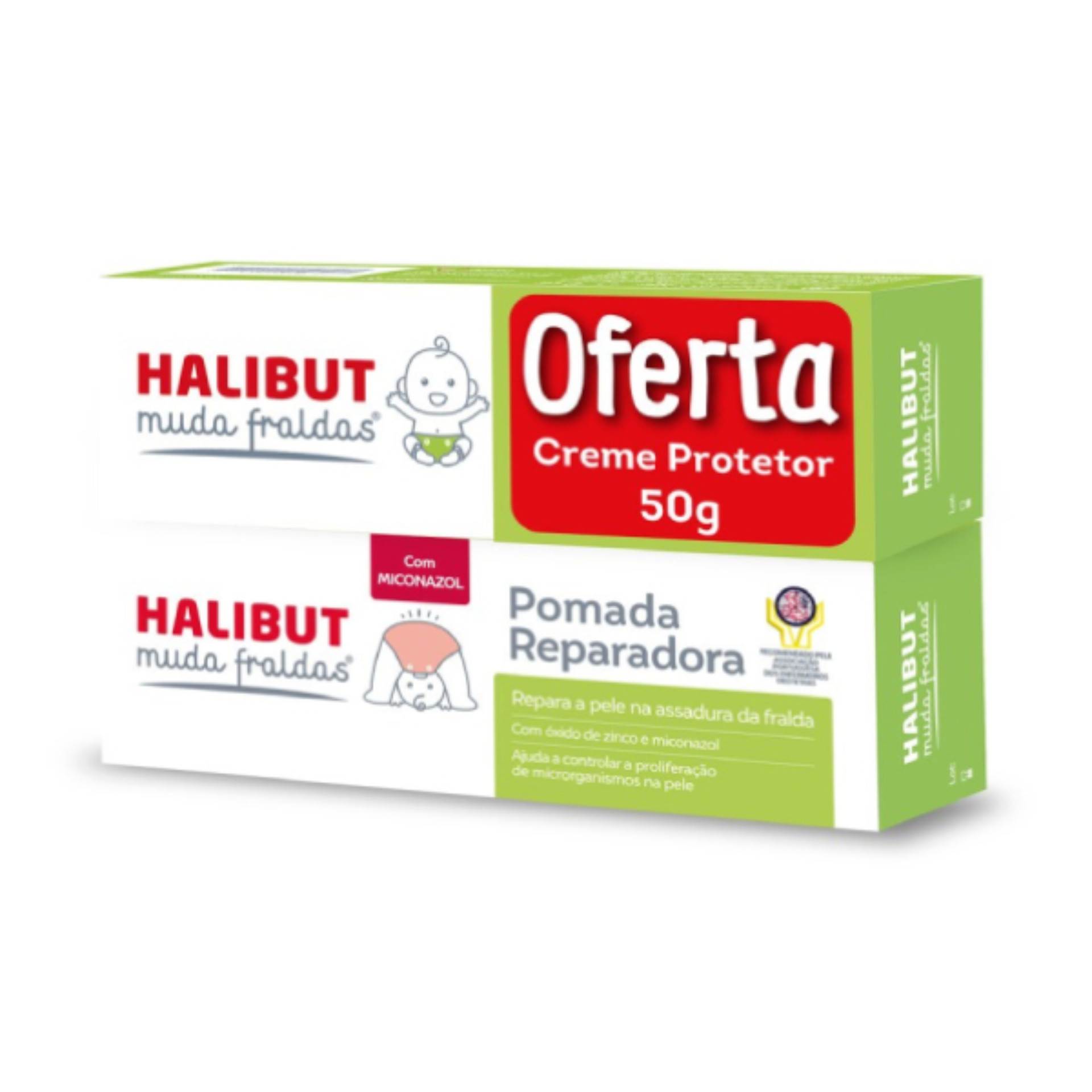 Halibut Muda Fraldas Pomada Reparadora + Oferta Creme Protetor 