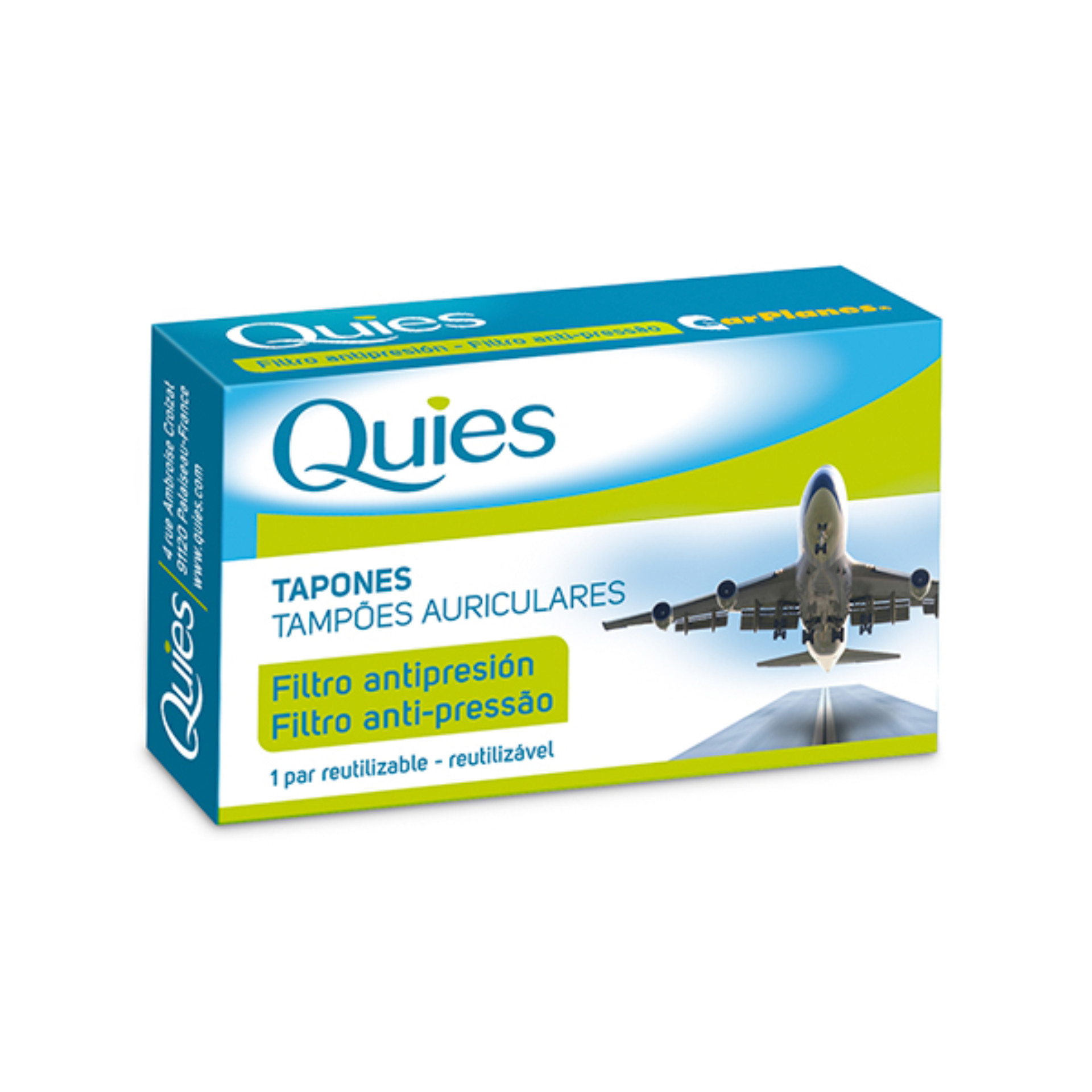 QUIES EARPLANES TAMPAO OTO VIAGEM ADUL X2