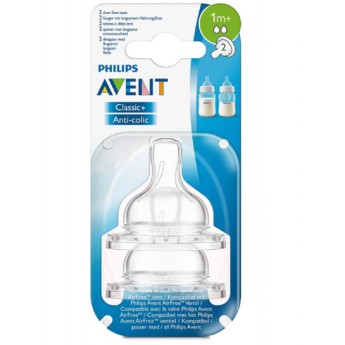 Philips Avent Tetinas Classic+/Anti-Colic Fluxo Lento 1m+