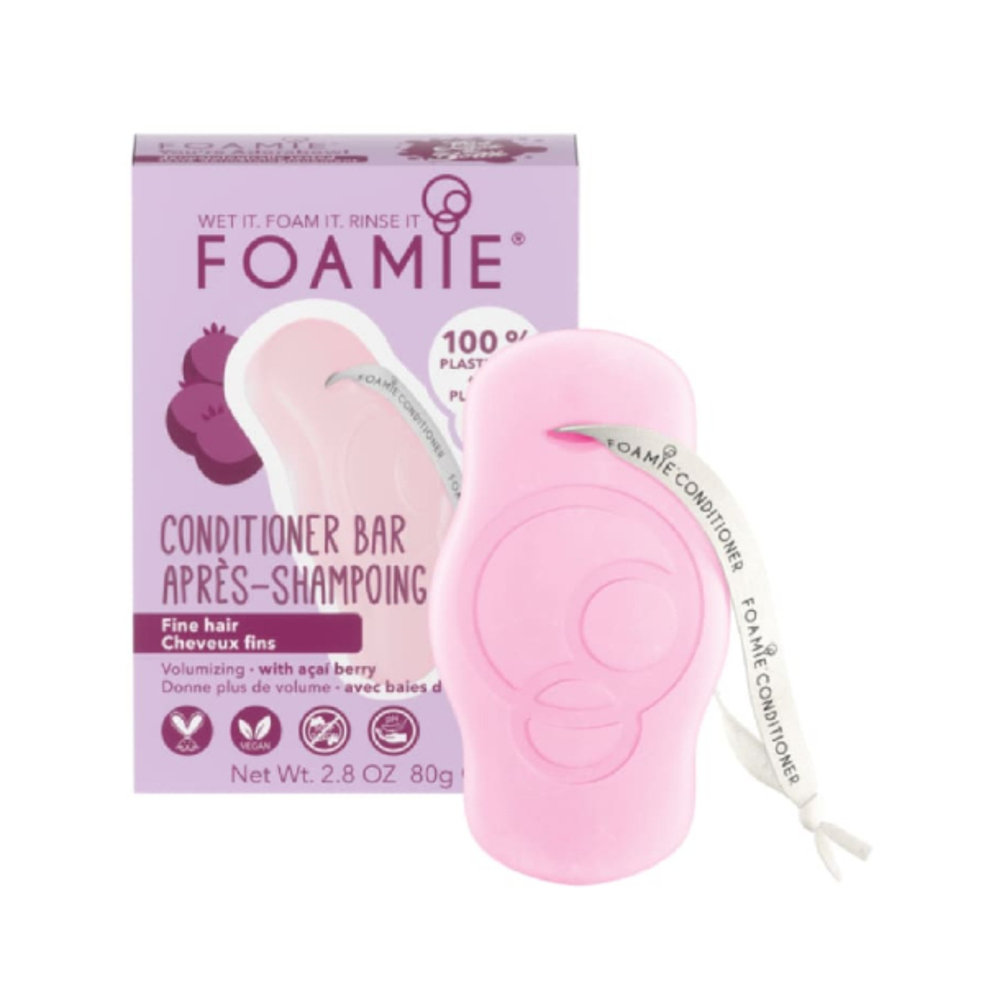 Foamie Condicionador Slido Bagas de Aa Cabelo Fino