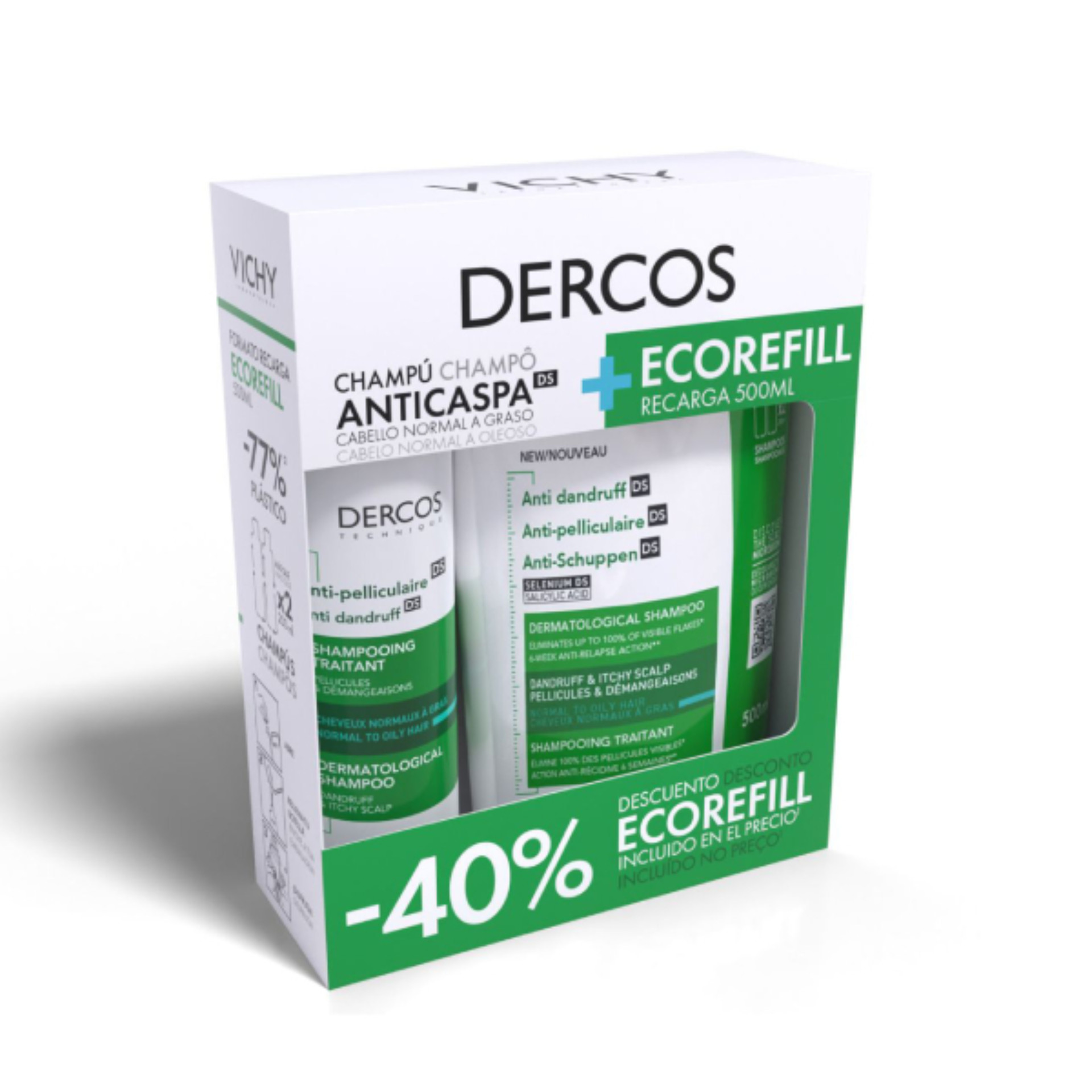 Vichy Dercos Champ Anticaspa Oleoso Pack Refill