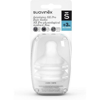 Suavinex Tetina Fisiológica SX Pro Fluxo Médio 3M+ Suavinex Tetina Fisiológica SX Pro Fluxo Médio 3M+
