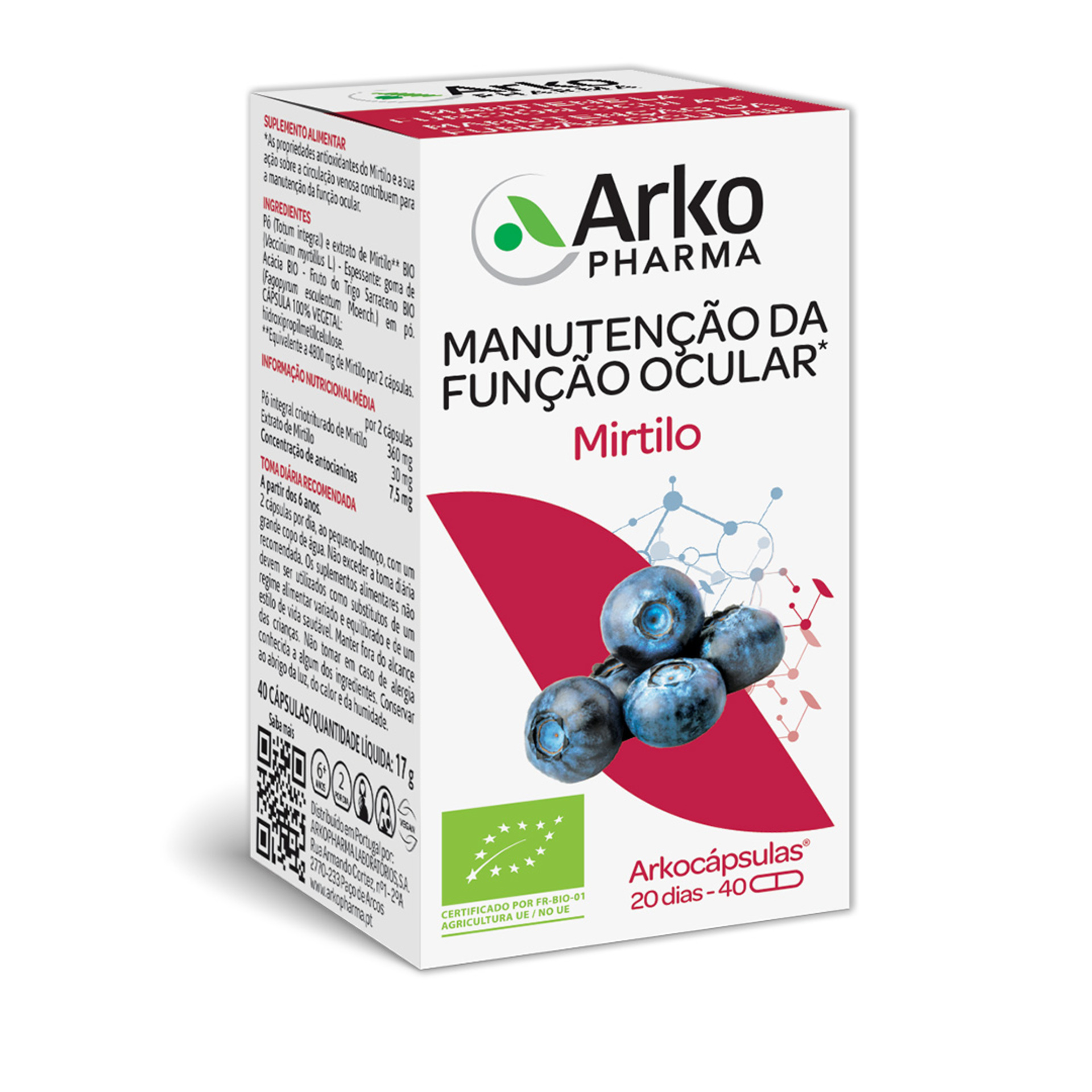 Arkocpsulas Mirtilo Bio - 40 Cpsulas