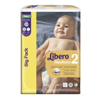 Libero Fraldas Newborn 2 3-6Kg - 34 Unidades