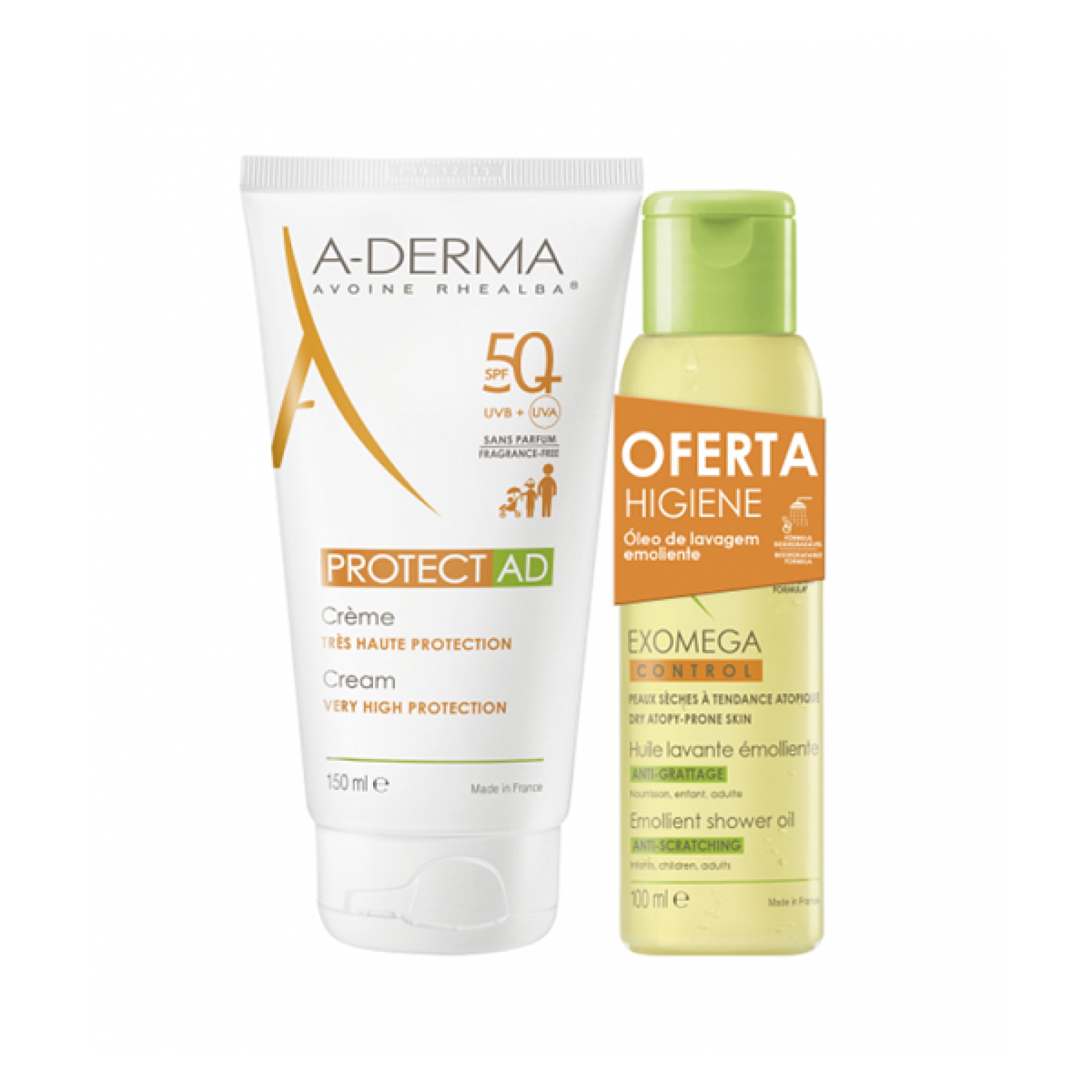 A-Derma Protect AD Pack Creme FPS50 + Oferta leo de Duche