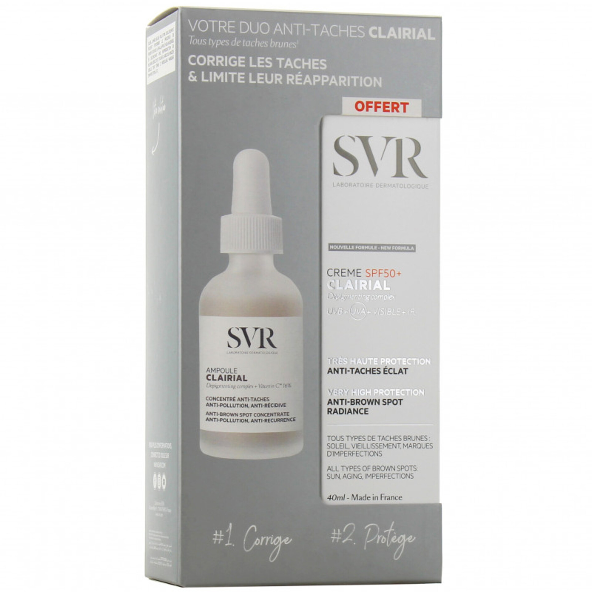 SVR Clairial Ampola + SVR Clairial Creme SPF50+