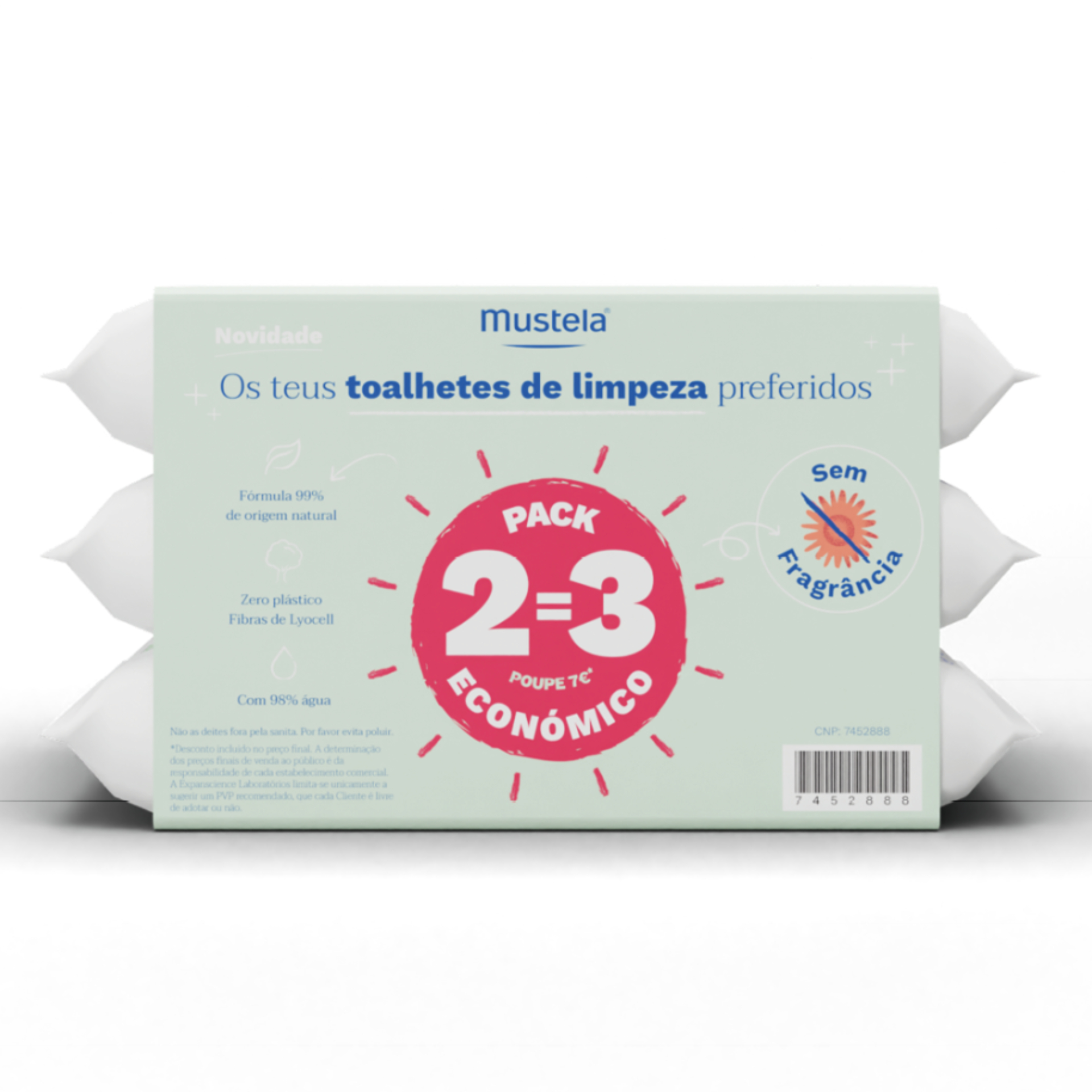 Mustela Beb Toalhetes Limpeza sem Perfume