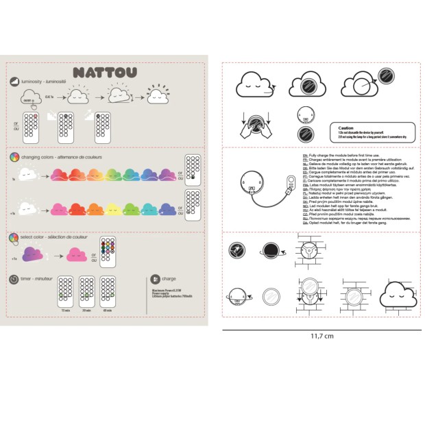 Nattou Teddy Luz de Presença Nuvem Nattou Teddy Luz de Presença Nuvem