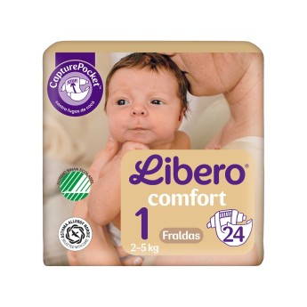 Libero Fraldas Comfort 1 2-5Kg - 24 Unidades