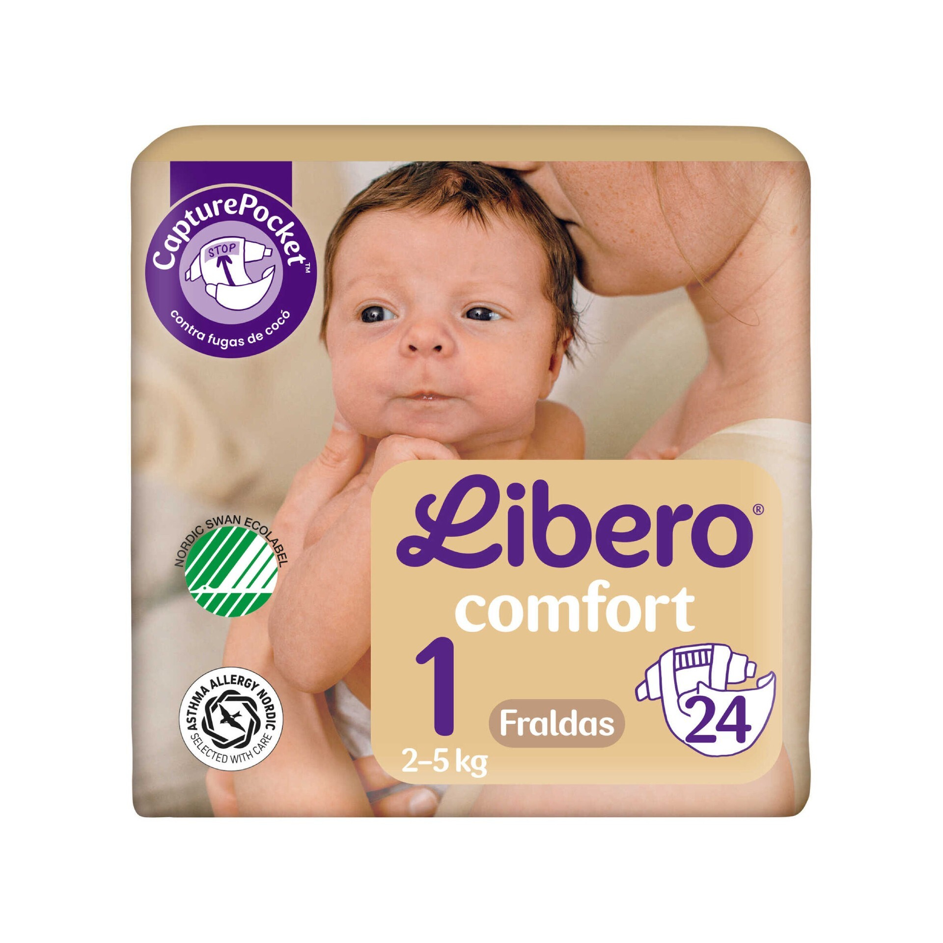 Libero Fraldas Comfort 1 2-5Kg - 24 Unidades