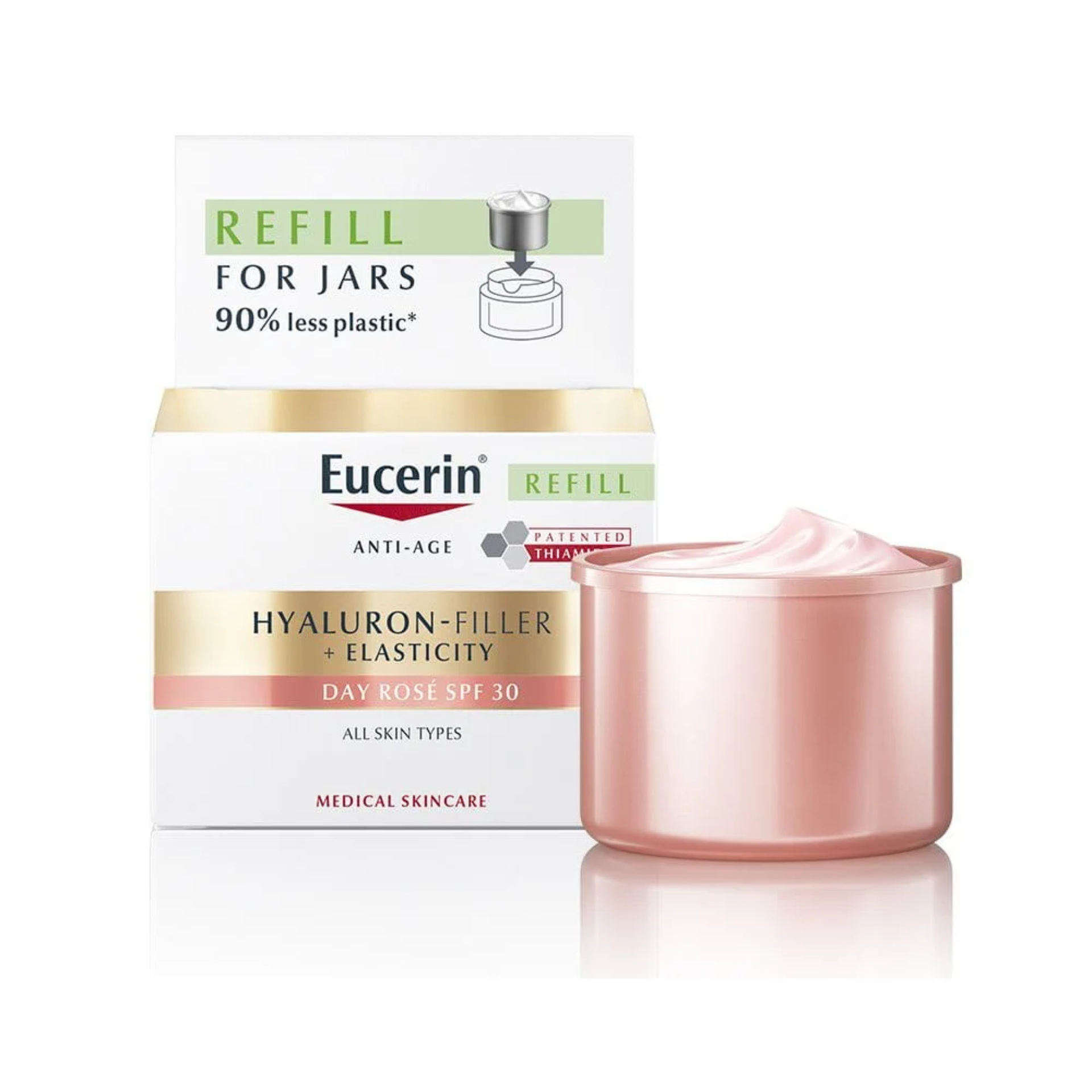 Eucerin Hyaluron-Filler +Elasticity Creme de Dia Rose FPS 30 Recarga 
