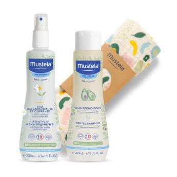 Mustela gua Refrescante Perfumada + Champ Suave + Fralda