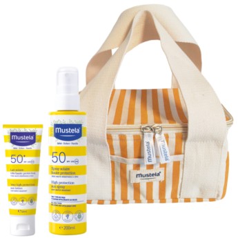 Mustela Solar Spray SPF50 + Leite Solar SPF50+ Oferta Necessaire Laranja Pack