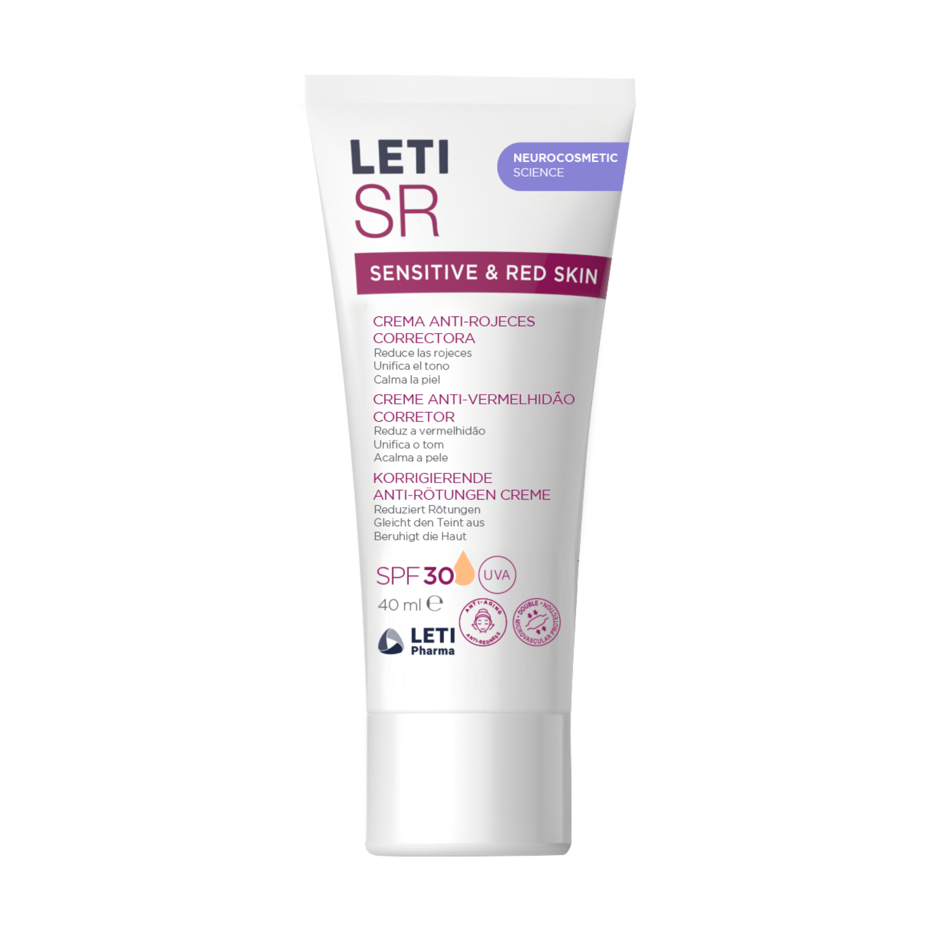 Leti SR Creme Anti-Vermelhido Corretor FPS30