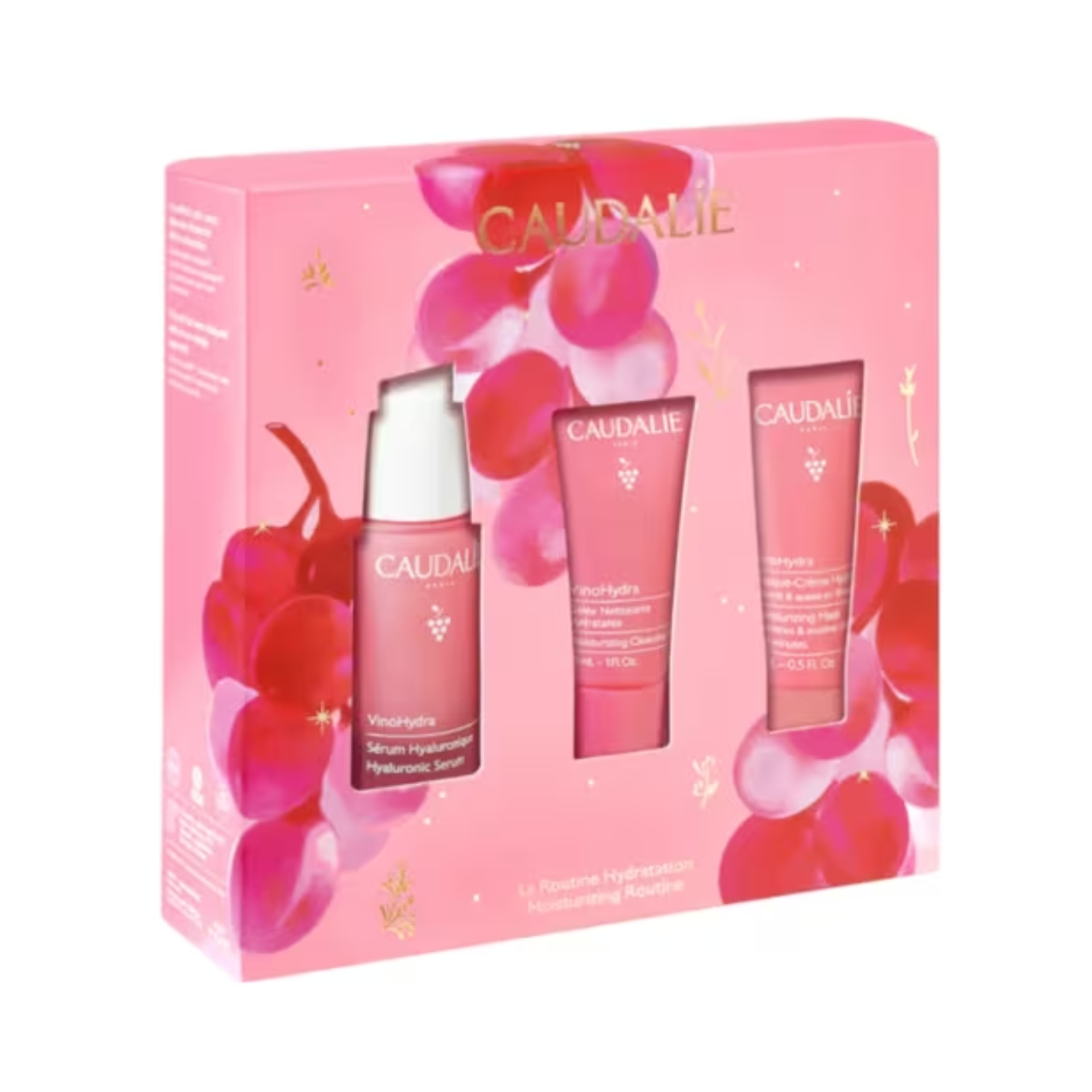 Caudalie VinoHydra Srum Hialurnico + Geleia Limpeza Hidratante + Mscara Hidratante Coffret