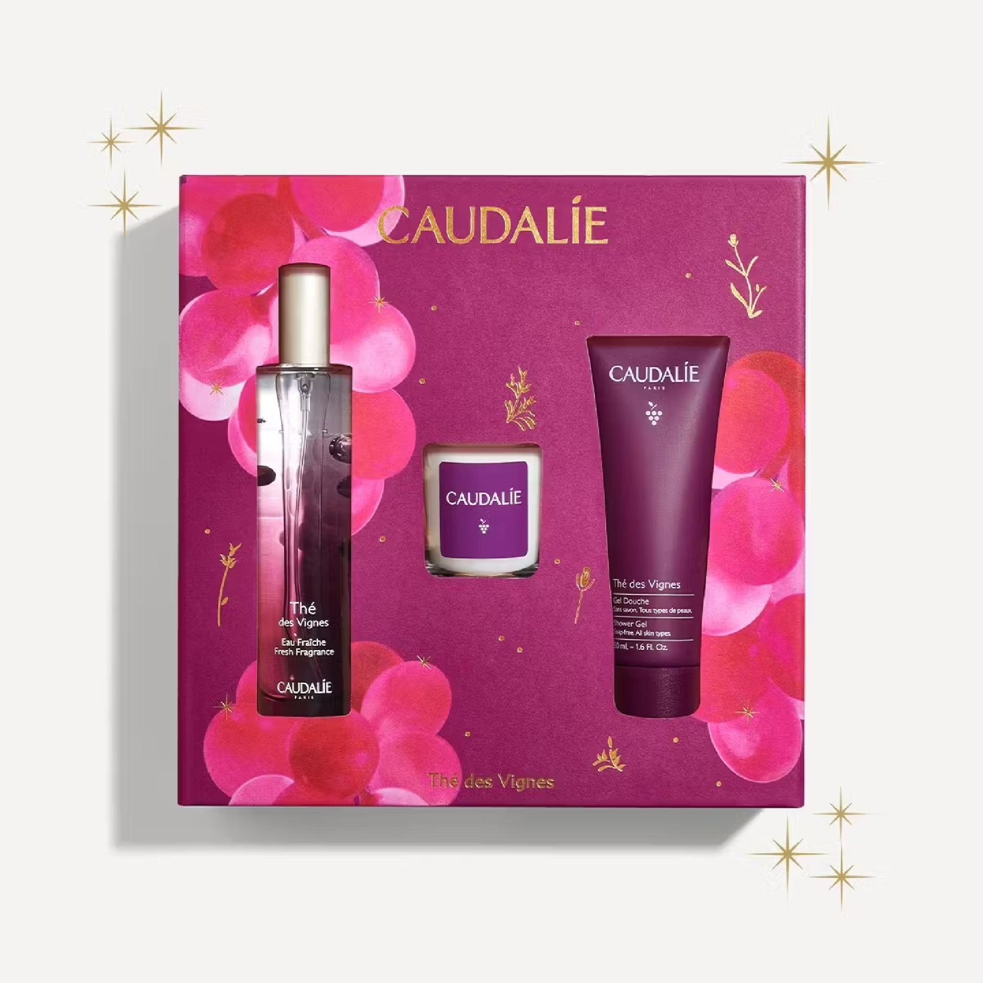Caudalie Eau Frache Th Des Vignes + Vela  + Gel Duche Coffret