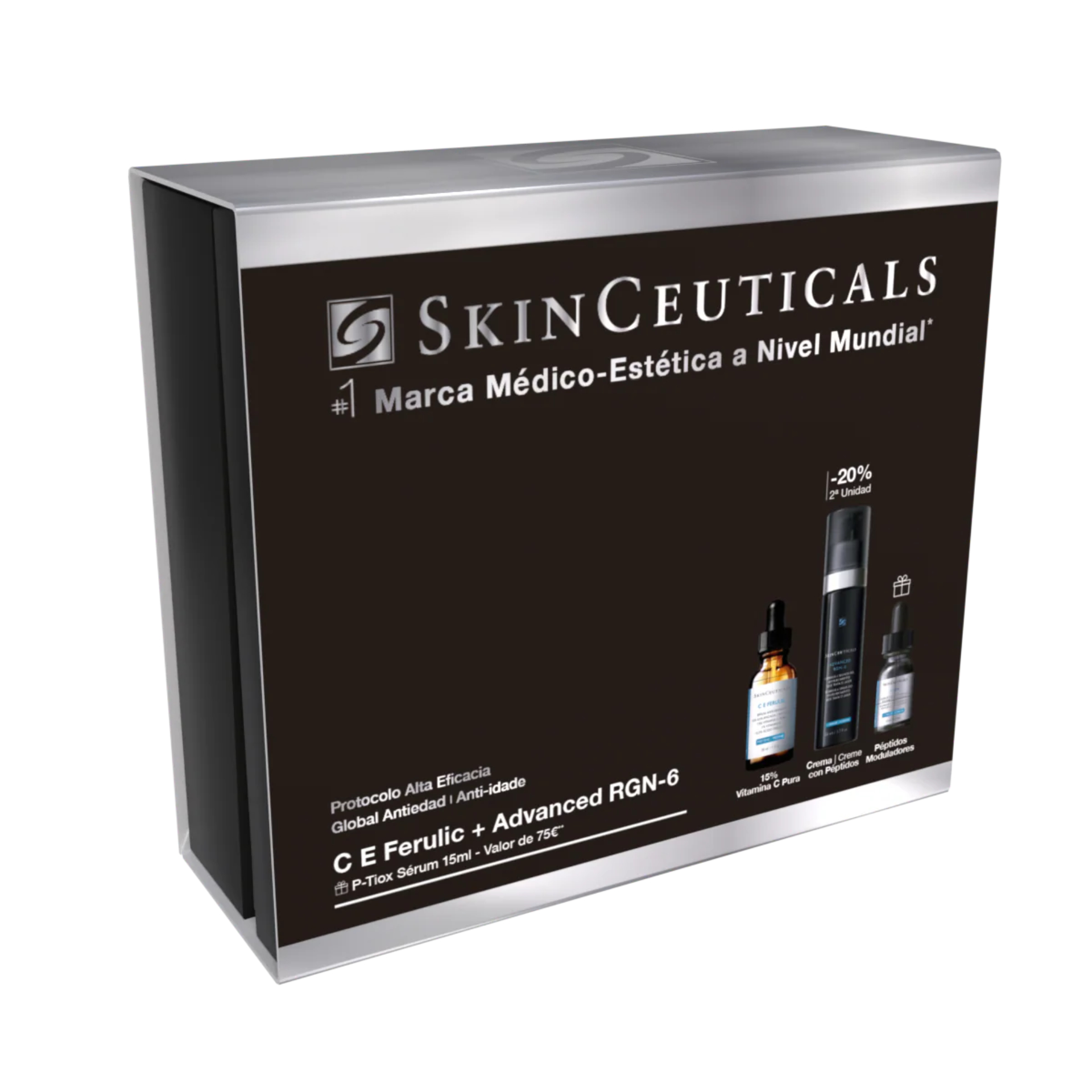 Skinceuticals Prevent C E Ferulic Antioxidante + Advanced RGN-6 + P-Tiox Oferta Coffret