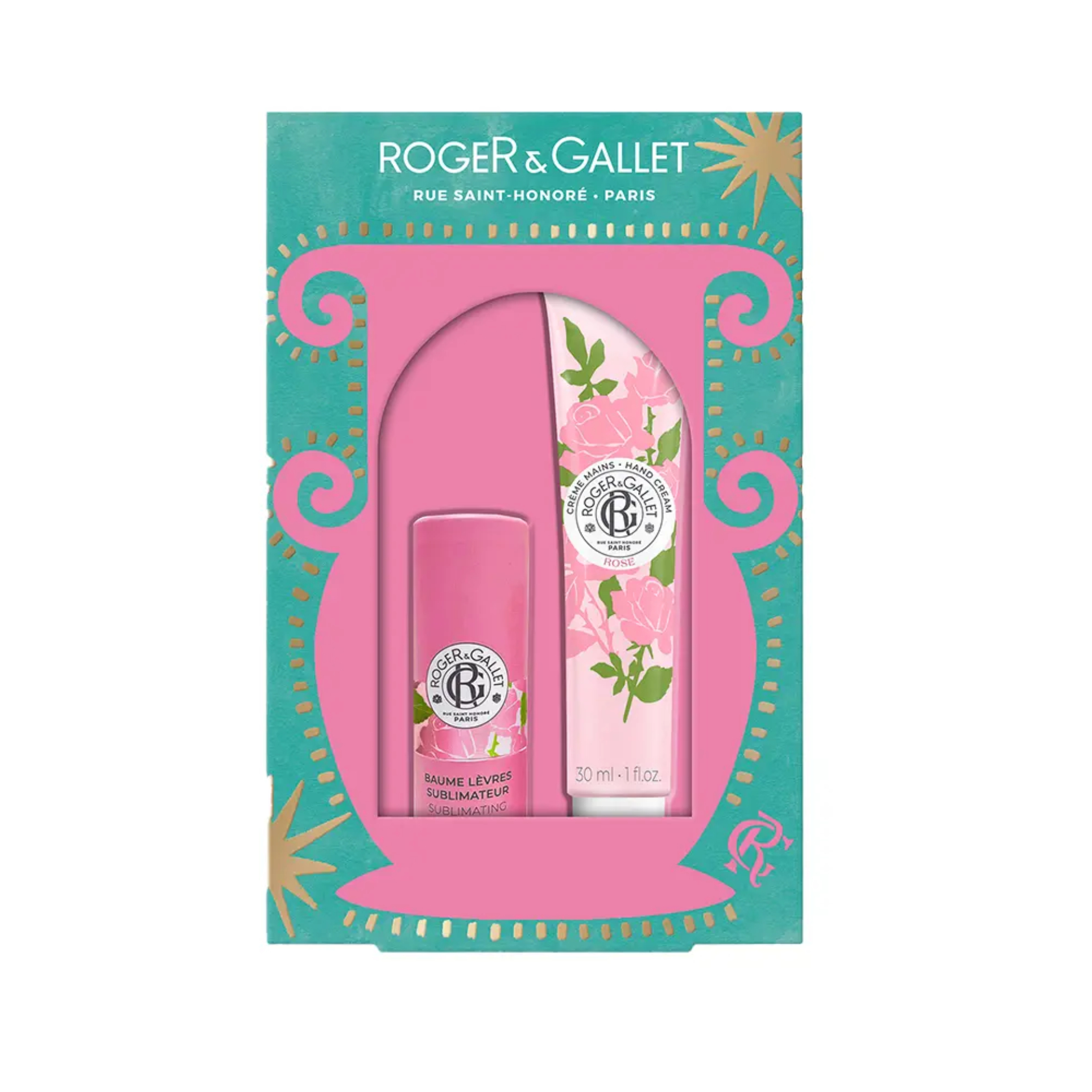 Roger & Gallet Rose Creme Mos + Blsamo Labial Coffret