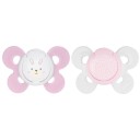 Chicco Chupetas Comfort 2-6m Rosa Coelho Branco Pintas