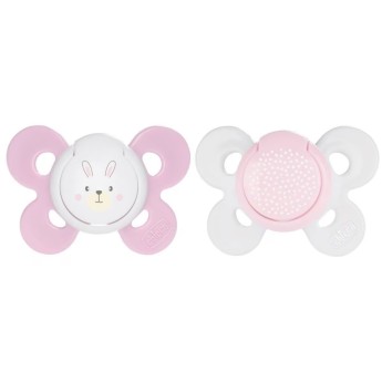 Chicco Chupetas Comfort 2-6m Rosa Coelho Branco Pintas