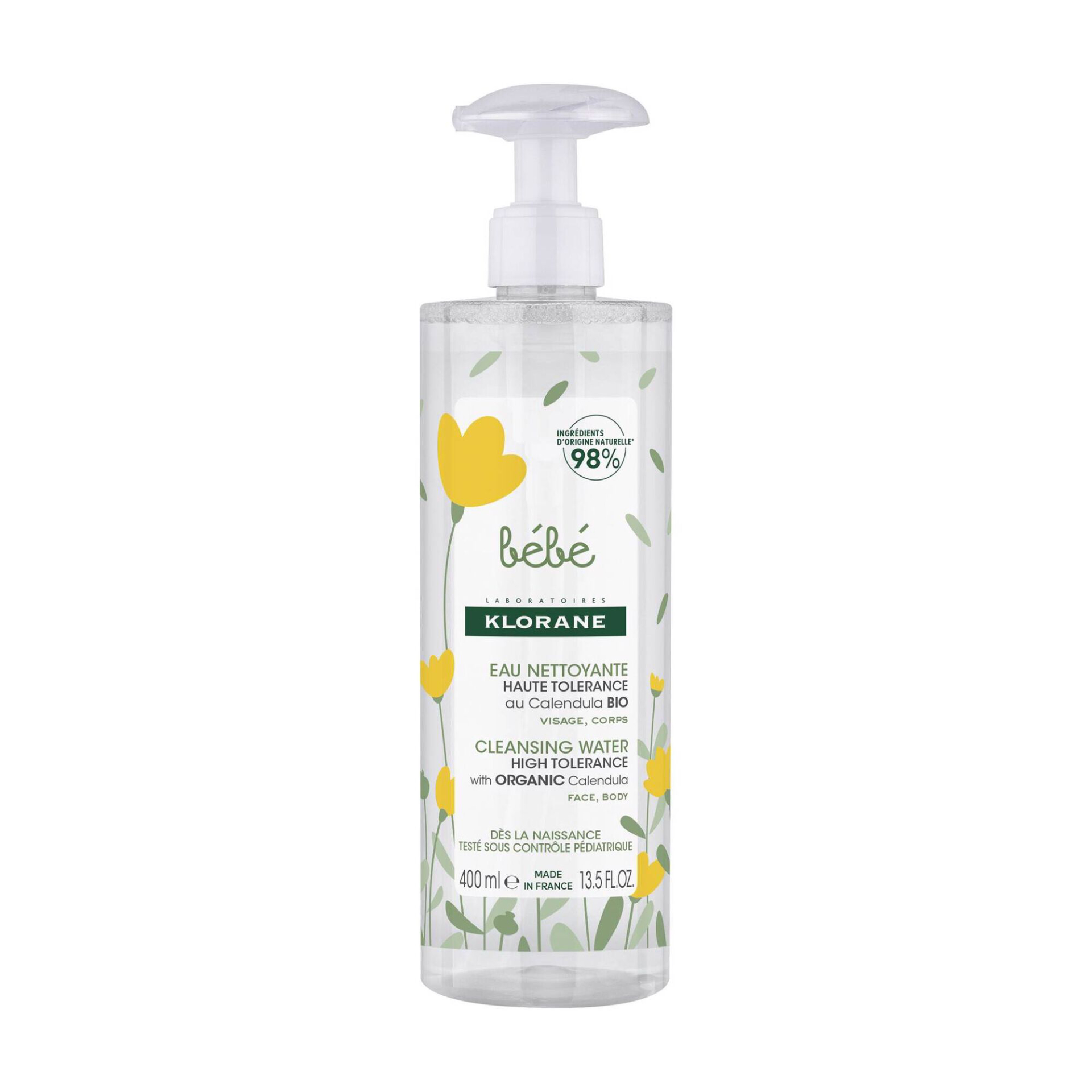 Klorane Beb gua de limpeza 98% Ingredientes Naturais 