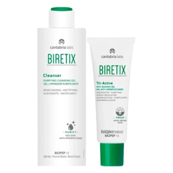 Biretix Tri-Active Gel Anti Imperfeições + Cleanser Gel de Limpeza Purificante Pack Rotina Óleo Biretix Tri-Active Gel Anti Imperfeições + Cleanser Gel de Limpeza Purificante Pack Rotina Óleo
