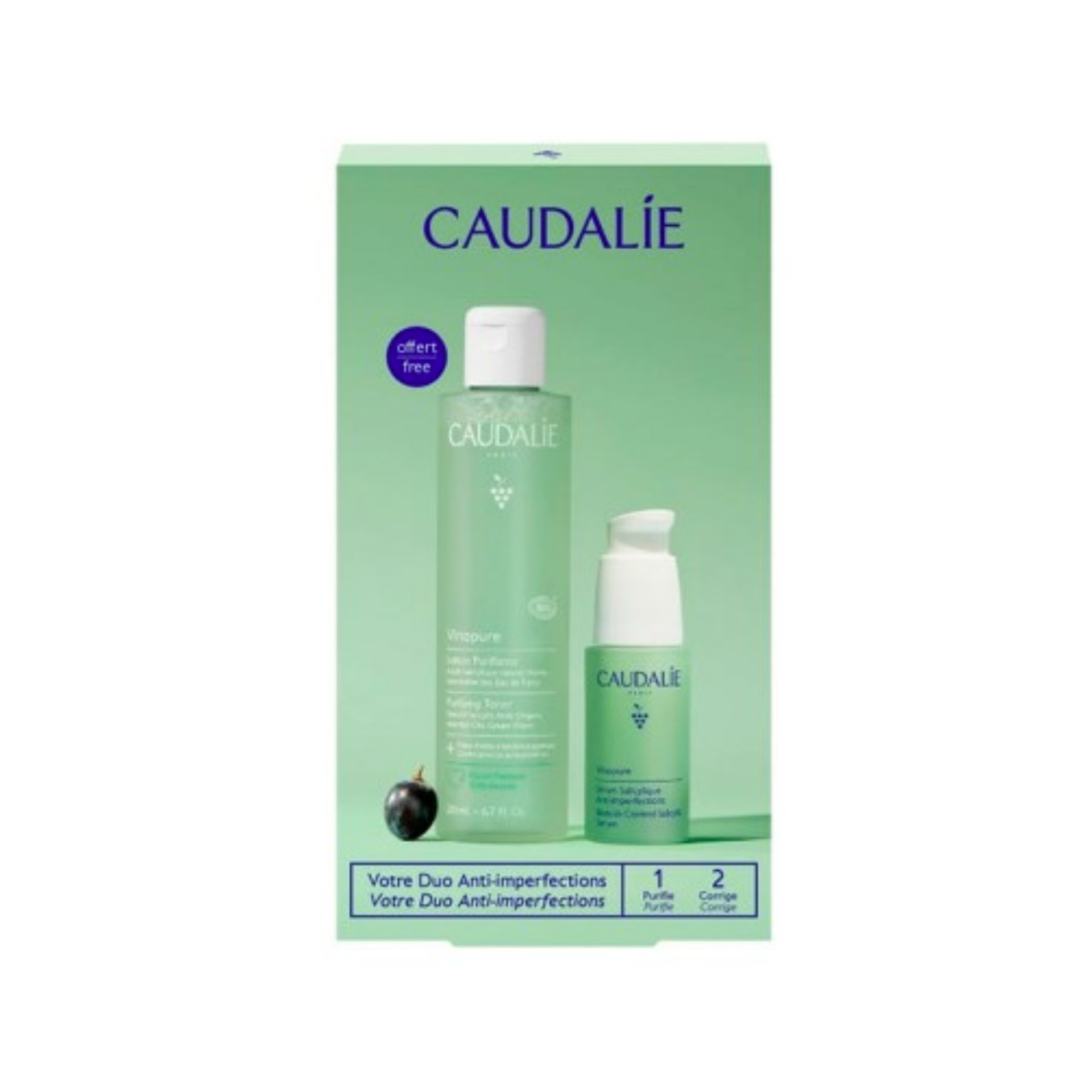 Caudalie Vinopure Serum Mot Orenheter + Lotion Renande