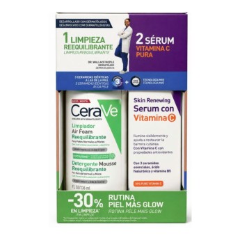 Cerave Espuma Limpeza Reequilibrante + Skin Renewing Sérum Vitamina C Cerave Espuma Limpeza Reequilibrante + Skin Renewing Sérum Vitamina C
