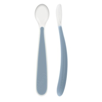 Chicco Colher Silicone Azul 6M+ Chicco Colher Silicone Azul 6M+